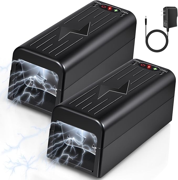 Rat Trap Zapper Electric Mouse Zappers,2 Packs Electronic Rodent Zapper with Anti-Escape Baffle Indoor,Powerful Voltage Rats and Mice Traps, Reusable&No Touch Rodent Control for Home Use