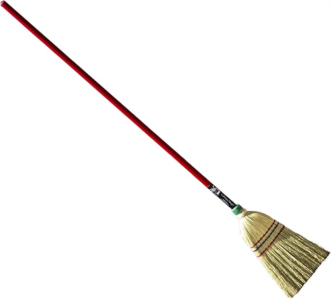 LaPrima Shops Authentic Amish Hand Made All Broomcorn Broom, Long Handle Small Broom Head (48-Inch/Parlor)