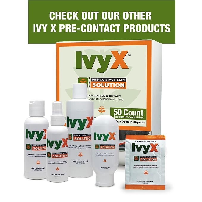 CoreTex Ivy X Pre-Contact Poison Ivy Wipes - Pack of 25 Single-Use Barrier Wipes to Help Prevent Itchy Rashes - Also Works on Poison Oak & Sumac Oils - Quick Dry & Chalk-Free Formula