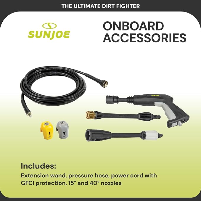 Sun Joe Electric Pressure Washer with 11-Amp Motor and 1.1 GPM, SPX1000 - Portable Water Cleaner with Adjustable Spray Wand for Car, Garden, and Patio Washing and Cleaning
