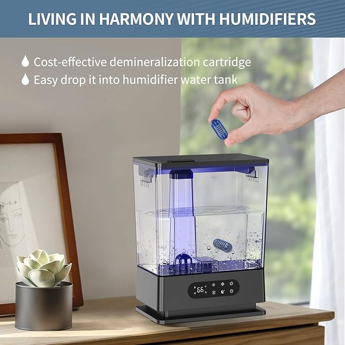 Demineralization Cartridge for Humidifier Compatible with HoMedics Total-Comfort Ultrasonic Humidifier: 20- Pack Demineralizer Tablets Filter Replacement for Water Decalcification, Remove Odor