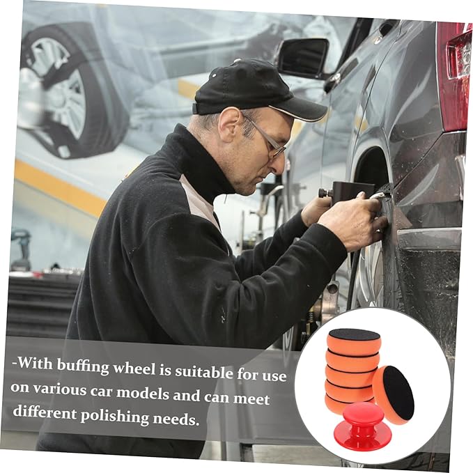 ULTECHNOVO 2sets Car Polishing Pad Ergonomic Handle Handle Sponge Buffing Pads for Waxing and Detailing Versatile for Cars Motorcycles and Boats