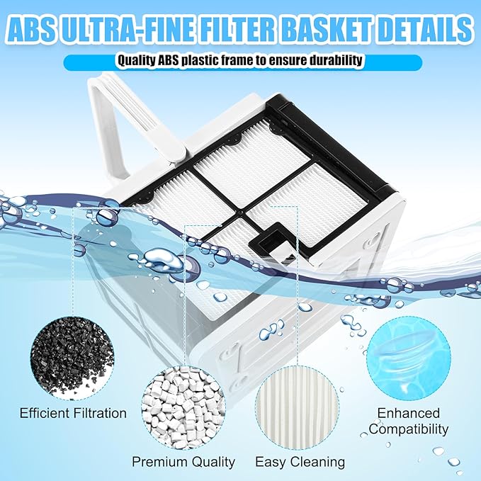 Wonderjune 2 Pcs 9991460-r1 Ultra-fine Filter Basket Compatible with Robotic Pool Cleaners, Escape Pool Filter Basket Skimmer Bottom Spring Filter