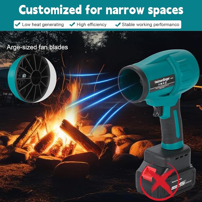 Cordless Leaf Blower for Makita 18V Battery, 35000RPM Electric Air Duster