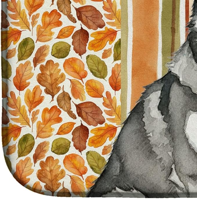 Caroline's Treasures Gray and White Alaskan Malamute Heirloom Fall Dish Drying Mat Absorbent Dish Drying Mat Pad for Kitchen Counter Dish Drainer Mat for Countertop, 14 x 21", Multicolor