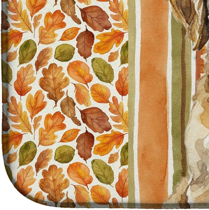 Caroline's Treasures Labradoodle Heirloom Fall Dish Drying Mat Absorbent Dish Drying Mat Pad for Kitchen Counter Dish Drainer Mat for Countertop, 14 x 21", Multicolor