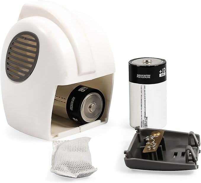 Camco Camper/RV Fridge Deodorizer & Airator | Deodorizer/Fan Helps Circulate Air in Refrigerator | Features Charcoal Odor Absorber & On/Off Switch | Great for Mini Fridge, Small Fridge & More (44124)