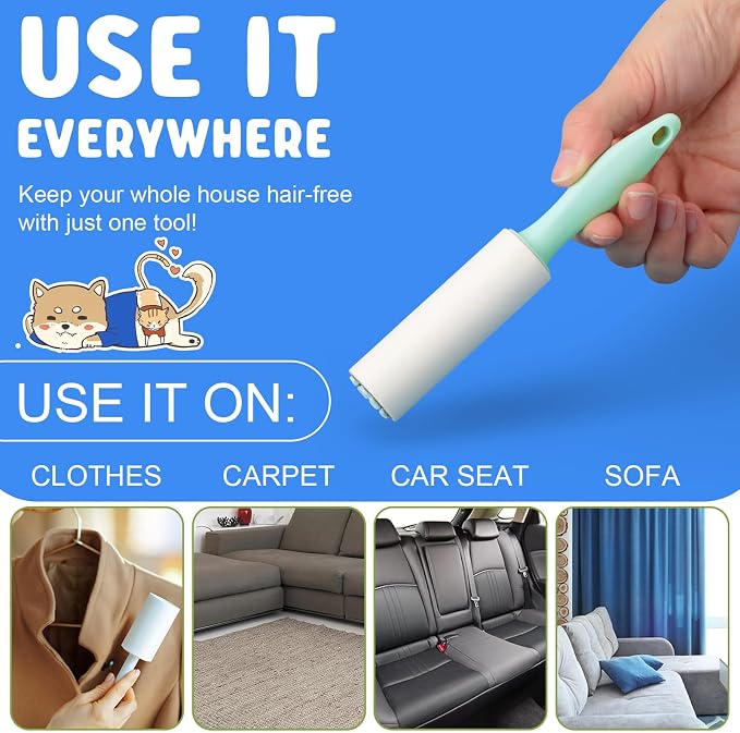 Hushee 48 Pack Mini Lint Roller for Travel, 1440 Sheets 6'' Small Portable Lint Removers for Pet Hair, Clothes and Debris