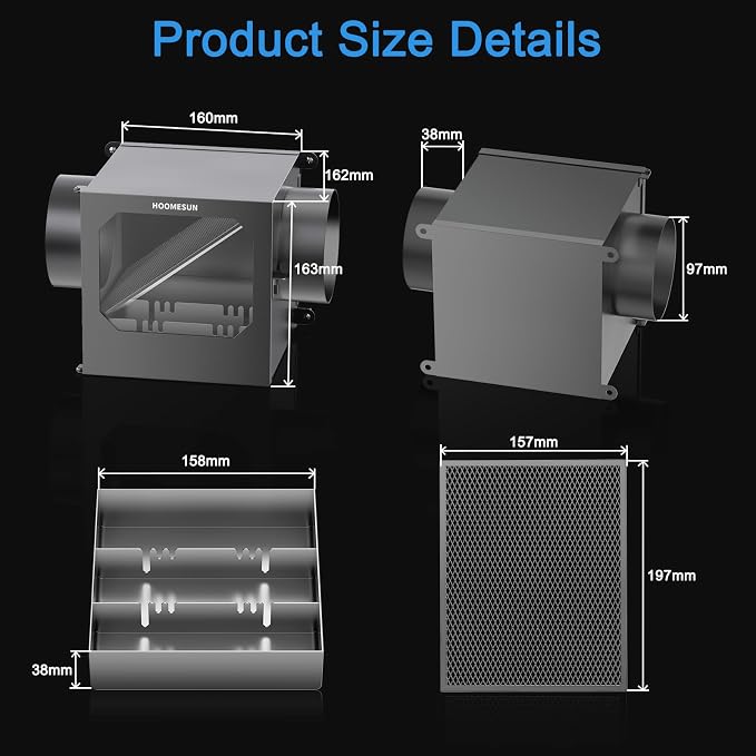 HOOMESUN Upgrade Indoor Dryer Duct Lint Trap Kit, Dryer Lint Catcher with Stainless Steel Mesh & 4in - 8FT Dryer Vent Hose, Water Drawer, Secondary Lint Trap for Gas or Electric Clothes Dryers