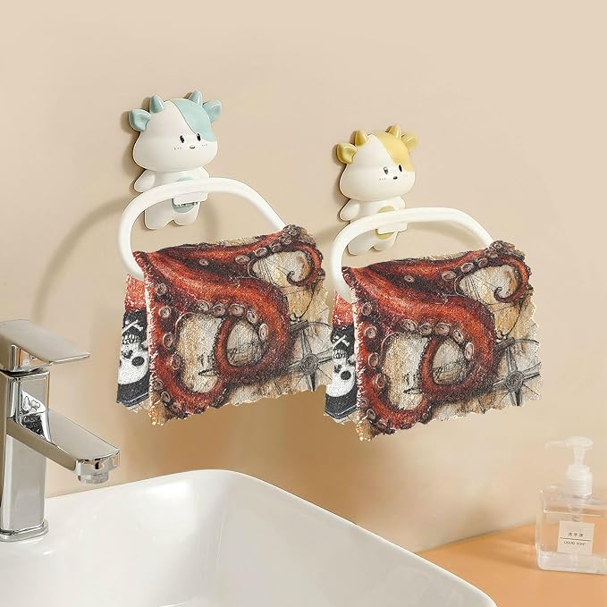 Octopus Pirate and Compass Kitchen Towels Dish Cloths Set of 6 Microfiber Cleaning Cloths for Cars Super Absorbent Machine