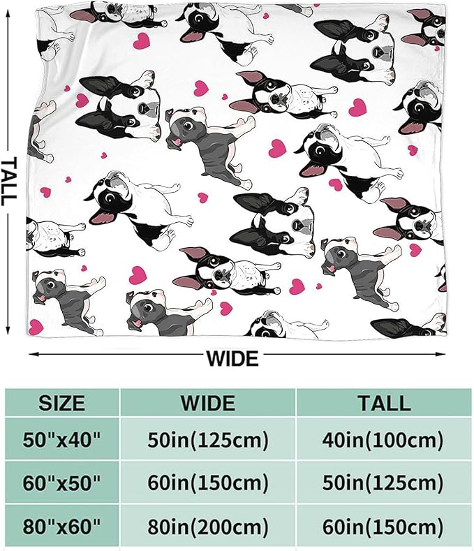 Tijuboni French Bulldog Throw Blanket Dog Gifts for Girls Boys Women Men Kids Adults Soft Flannel Fleece Blanket for Couch Sofa Bed Home Decor 50"x60"