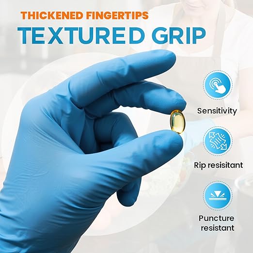 ANBOSON Nitrile Exam Gloves 6mil – Latex-Free, Powder-Free, Textured for Cleaning and Food Handling (Blue of 1000, X-Large)