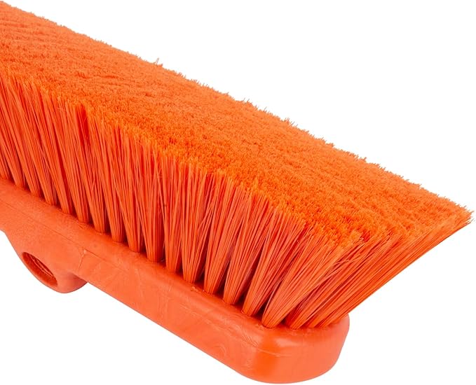 SPARTA 41278EC24 Flo-Thru Plastic Wall Scrub Brush, Equipment Brush With Soft Nylex Bristles For Industrial Kitchens, Hospitals, Commercial Cleaning, 4 Inches, Orange, (Pack of 12)