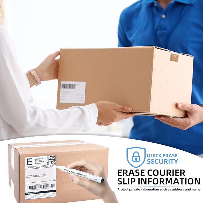 Thermal Printer Cleaning Pen, Universal Thermal Print Head Cleaning Kit for POS & Card Printer, Thermal Receipt (12PCS)