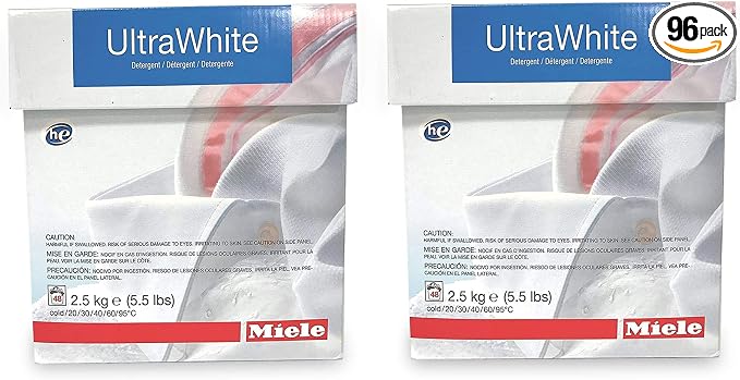 Miele CareCollection UltraWhite Multi-purpose powder 5KG (11 LBS) 96 Loads (2 Pack of 48 each)