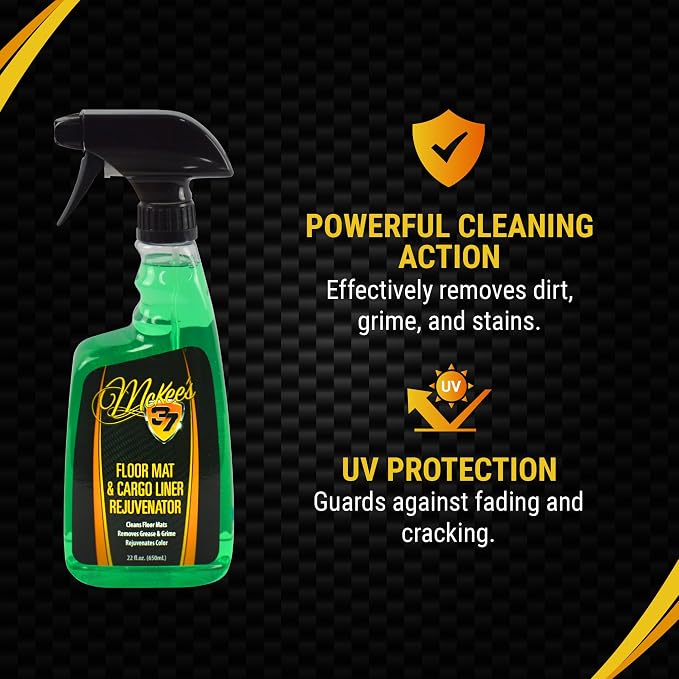 McKee's 37 - Floor Mat & Cargo Liner Rejuvenator | 2-in-1 Rubber Rejuvenator & Car Floor Mat Cleaner for Auto Detailing, Water-Based Formula (22oz)