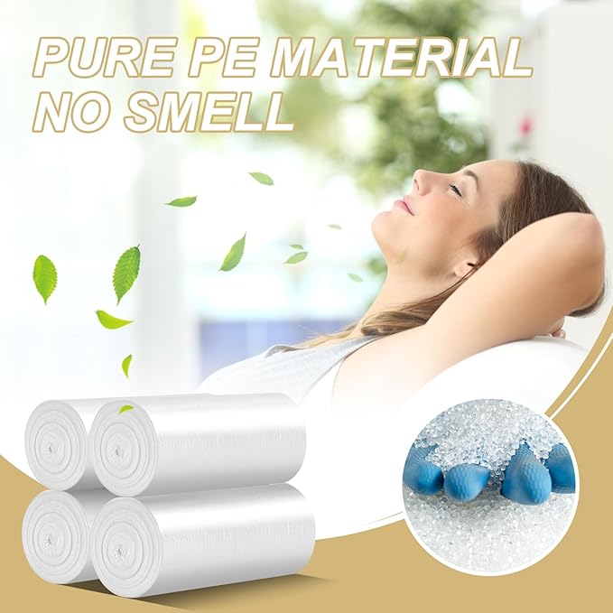 Magesh 8-10 Gallon Trash Bag Strong, Leakage-Free, Medium Garbage Bags Unscented Thick for Bathroom, Office, Kitchen Medium Trash Can, 60L, 105 Bags, Clear