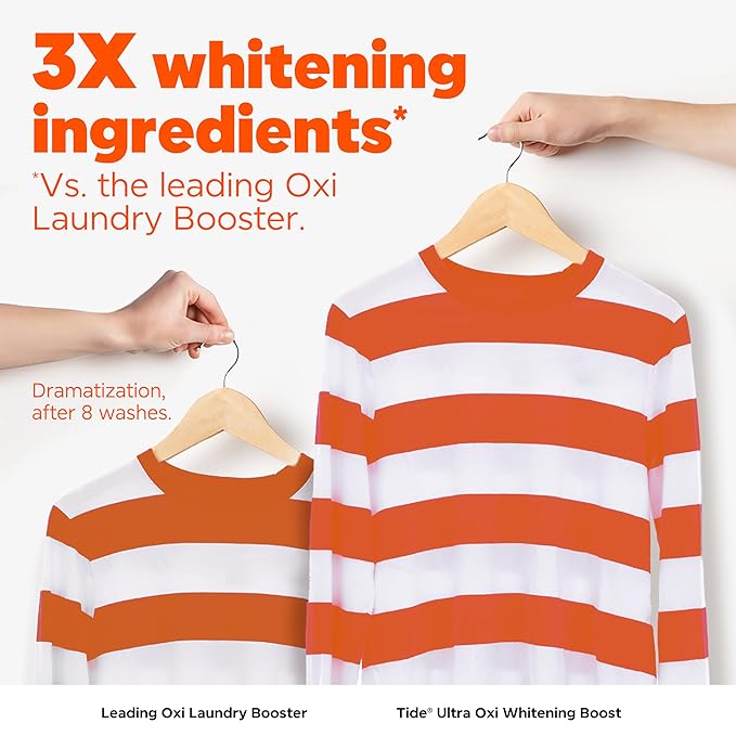 Tide Ultra Oxi Whitening Boost, 57 oz, All in One Laundry Booster, Color Safe Whitening, Stain and Odor Fighter