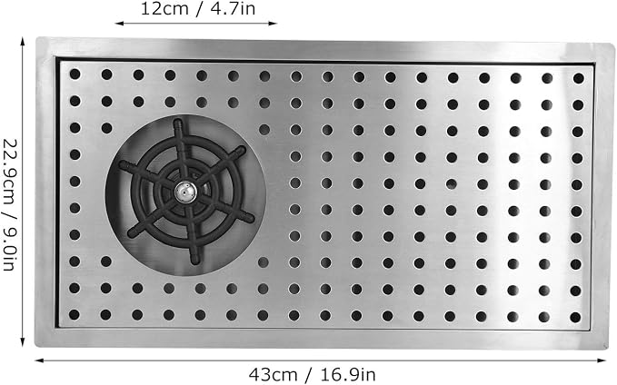 Fdit G1/2 Automatic Stainless Steel Cup Washer Cleaner Machine Rinser Pitcher Drain and Drip Tray Glass Rinser for Hotel Bar Pub Restaurant(2#)