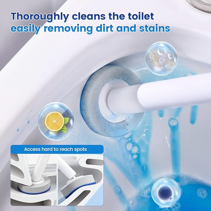 JUDRDO Disposable Toilet Brush,Toilet Bowl Cleaner,Wall Mounted Toilet Bowl Brush with 36 Refills for Deep Toilet Cleaning,Toilet Brush and Holder Set for Hygienic Bathroom Maintenance