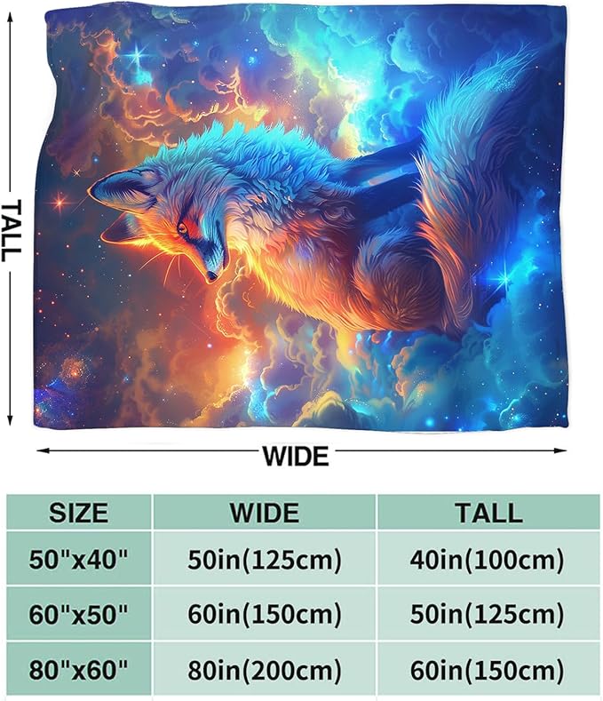 Tijuboni Fox Throw Blanket Fox Gifts for Girls Boys Women Men Kids Adults Soft Flannel Fleece Blanket for Couch Sofa Bed Home Decor 50"x60"
