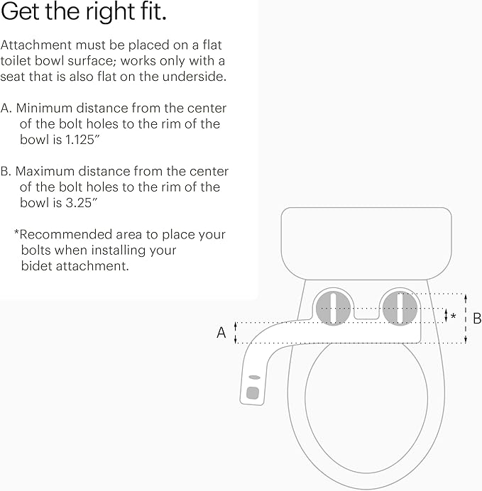 Brondell FSP-150 FreshSpa Thinline Precision Essential Bidet Attachment for Toilet Seats with Adjustable Water Pressure, Side Arm Control, Thin Profile, White (Single Nozzle)