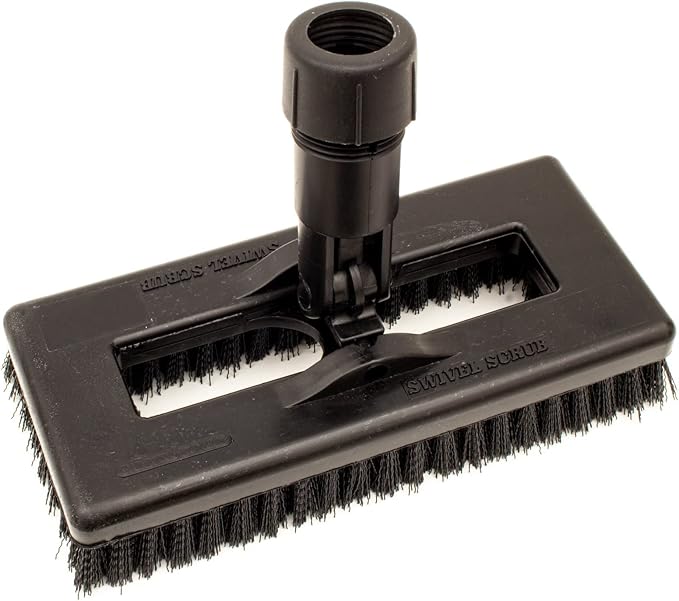 SPARTA 3638831EC03 Polyester Rectangle Scrub Brush, Floor Brush, Cleaning Brush With Swivel Head For Cleaning, 8 Inches, Black