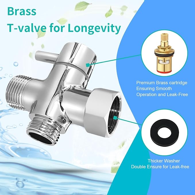 BARROCK Bidet Sprayer for Toilet, Handheld Jet Spray for Existing Toilets with Bidet Hose, Adjustable Water Pressure Muslim Shower, Stainless Steel Cloth Diaper/Feminine Wash Sprayer Chrome