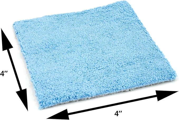 Autofiber [Saver Sheet] Coating Applicator Towel with Barrier Layer - 12 Pack (Blue/Gray, 4"x4")