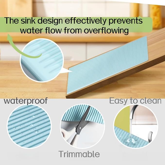 Refrigerator Mats 3PCS Silicone Shelf Liners Refrigerator Mats Heat Resistant Cup Pad Multifunctional Pads Drawer Table Placemats Gray/Blue/Clear