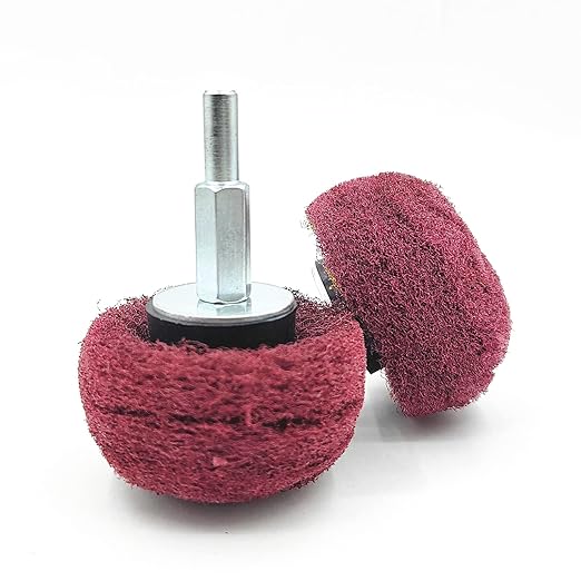 5PCS Non Woven Abrasive Buffing Wheels Polishing Wheel Drill Attachment Set, 2 Inch Scouring Pads Abrasive Mushroom Wheel Polishing Wheel with 1/4" Shank for Polishing Scrubbing and Cleaning Surface
