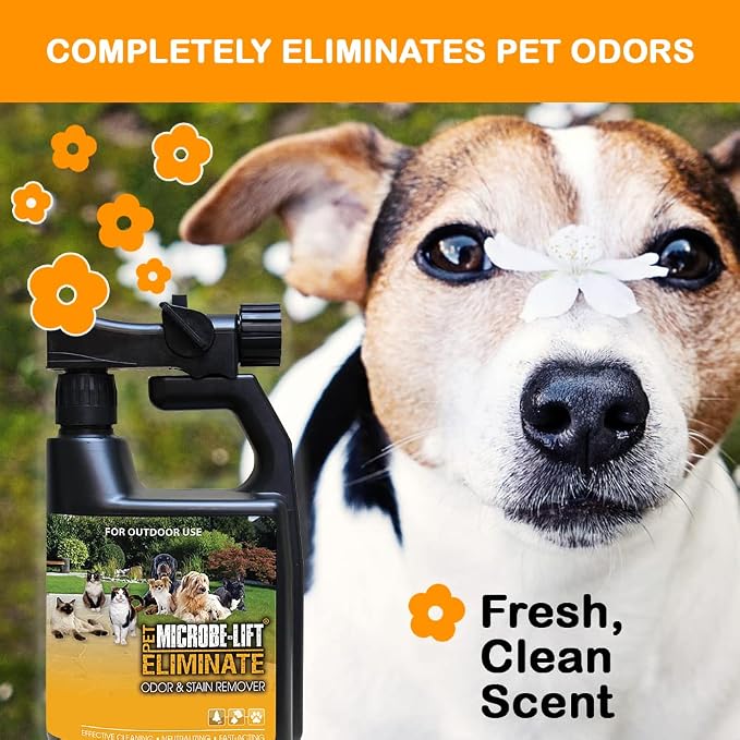 MICROBE-LIFT Outdoor Pet Odor Eliminator For Strong Odor On Turf, Patios, Deck, and Lawns - Keeps Pets From Going in Same Spot, 1 Gallon Refill
