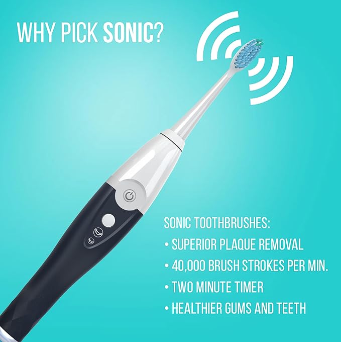 Tao Clean UV Sanitizing Sonic Toothbrush and Cleaning Station, Electric Toothbrush, Dual Speed Setting, Midnight Blue