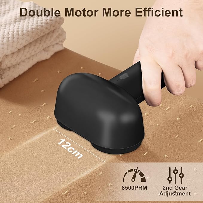 Power Fabric Shaver , Professional Pilling Remover , Dual-Head Electric Lint Remover 2nd Gear Adjustable Speed , 6 Blades Large Fuzz Pill Remover for Clothes Sweater Couch Furniture