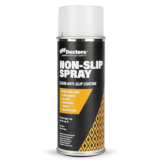 Anti-Slip Spray for Increased Grip on Fiberglass, Acrylic, Concrete and Tiles – Clear Non-Slip Coating for Shower, Bathtubs & Floors