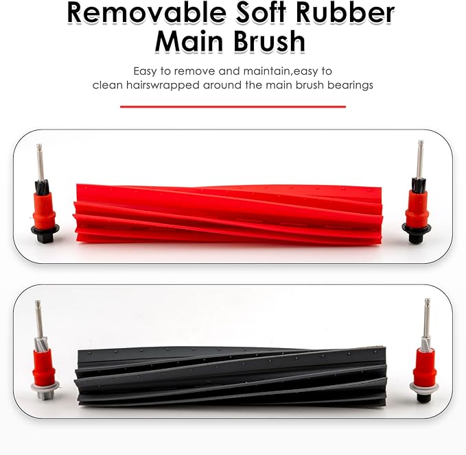 (2 Pack) S8 MaxV Ultra Roller Brushes for Roborock S8 MaxV Ultra, S8 Max Ultra, Qrevo Master, Qrevo Slim Robot Vacuum, Roller Brush Accessories, Dual Rubber Brush Replacement Parts