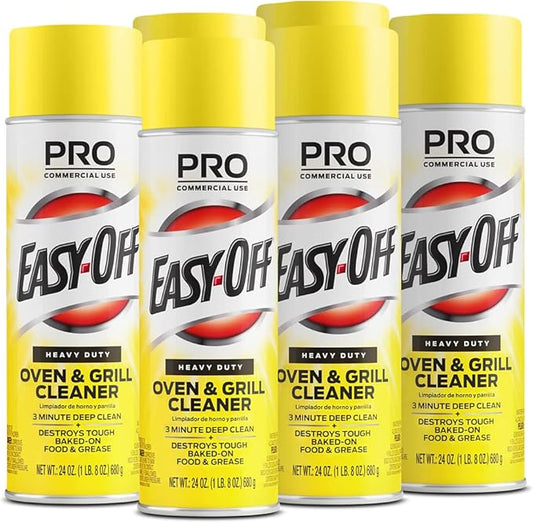 Easy-Off Heavy Duty PRO size Oven Cleaner Foam, Removes Grease & Burned-On Food, For Ovens, Grill Grates & More 24oz (6-count)