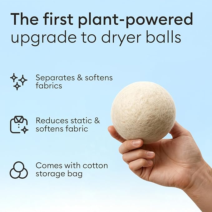 Vove Natural Hemp Dryer Balls - 4 Pack, 5X More Absorbent Than Wool - Cuts Drying Time up to 35%, Natural Fabric Softener, Reduces Wrinkles and Static, Reusable, Hypoallergenic, Eco Friendly