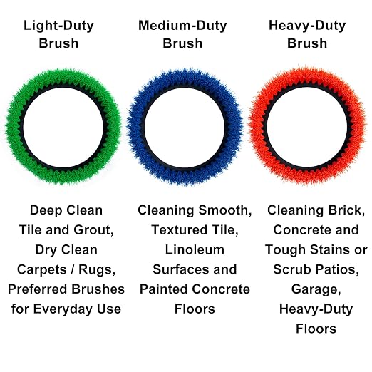 HHQ Commercial Scrub Brush for Orbital Floor Scrubber, Compatible with Oreck Orbiter XL ORB550MC, Bissell BGEM9000, 12" Diameter, Heavy-Duty Brush, Orange