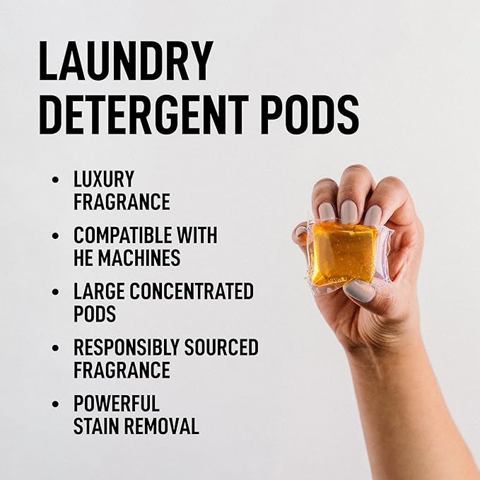 Laundry Sauce - Luxury Scented Laundry Detergent Pods & Scent Booster Bundle (Italian Bergamot), Natural Essential Oils, Easy-To-Use, Laundry Pods, Cruelty-Free, Paraben-Free, Dye-Free & HE Compatible