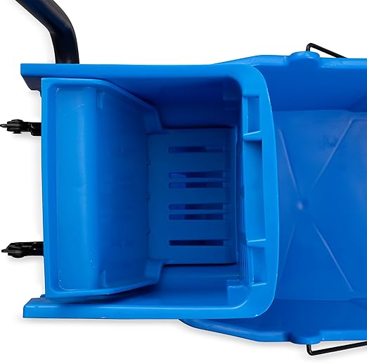 SPARTA Commercial Mop Bucket With Side Press Wringer, Floor Cleaning Essentials for Commercial and Home Use 26 Quart Capacity, 1 Count, Blue