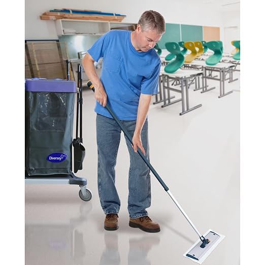 Taski D7520277 JM Ultra Plus Telescoping Mop Handle, Commercial Floor Mop Handle, Steel Gray & Orange, Extends 100-170cm (Long), 1-Count