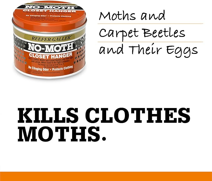 NO Moth Closet Hanger, Kills Clothes Moths, Carpet Beetles, Eggs & Larvae, 3 Pack
