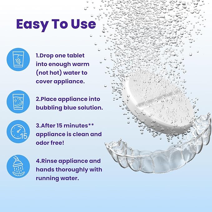 Retainer Brite – Aligner Cleaning Tablets for Invisalign, Mouth Guard Cleaner, Night Guard Cleaner and other Dental Appliances. FDA Registered and Made in USA. 192 Tablets – 6 Month Supply