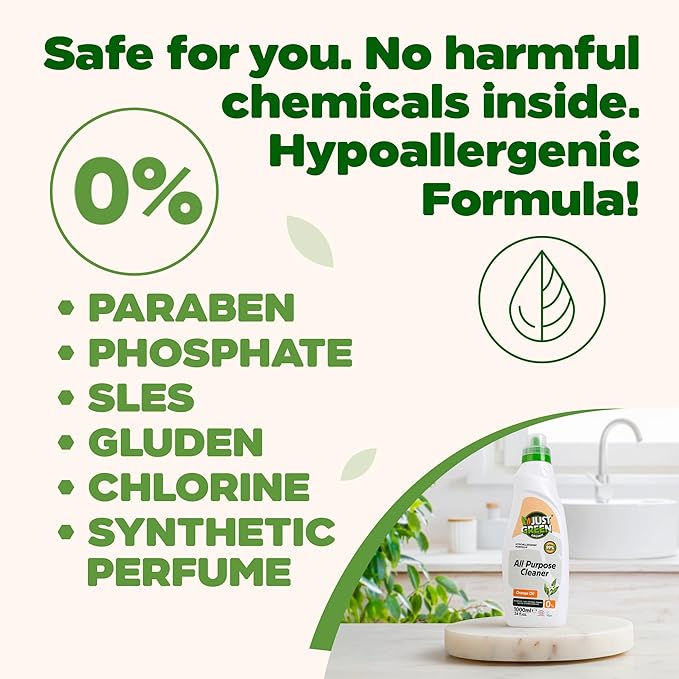 All Purpose Cleaner Spray, Plant-Based Multi-Surface Cleaner, Non-Toxic, Hypoallergenic, EcoCert Certified, Vegan, 33.8 fl oz (1000 ml) - 2 Pack