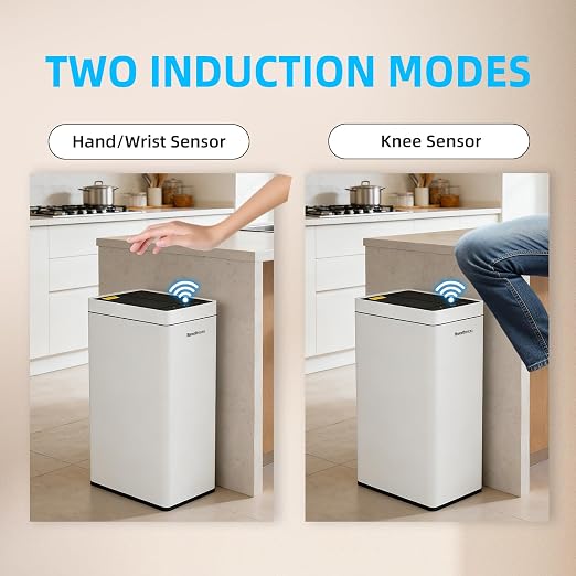 8 Gallon Touchless Kitchen Trash Can with Motion Sensor Lid, Smart Stainless Steel Garbage Can with Automatic Bagging System for Home, Office & RV