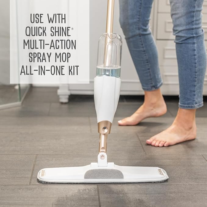 Quick Shine Multi Surface Floor Cleaner 27oz, 2Pk | Ready to Use-Streak Free- No Rinse | Use on Hardwood, Laminate, Luxury Vinyl Plank & Stone | Use in Spray Mops & Vac Mops | Safer Choice Cleaner