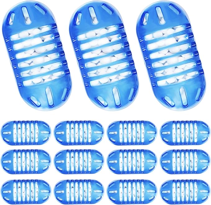 15 Pack Universal Humidifier Cleaner, Demineralization Cartridge for Humidifier Compatible with All Humidifiers and Fish Tanks Cleaning Ball, Water Softener Cleaner, Reduce Scale and White Dust, Blue