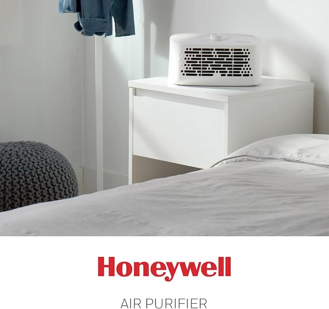 Honeywell Air Purifier for Home, 465 Ft² in 1 hour, Dual Action Filter, Reduces Dust, Pollen, Pet Dander, Odors, Smoke, Compact Allergen Reducer, Small Air Purifier, White HHT270