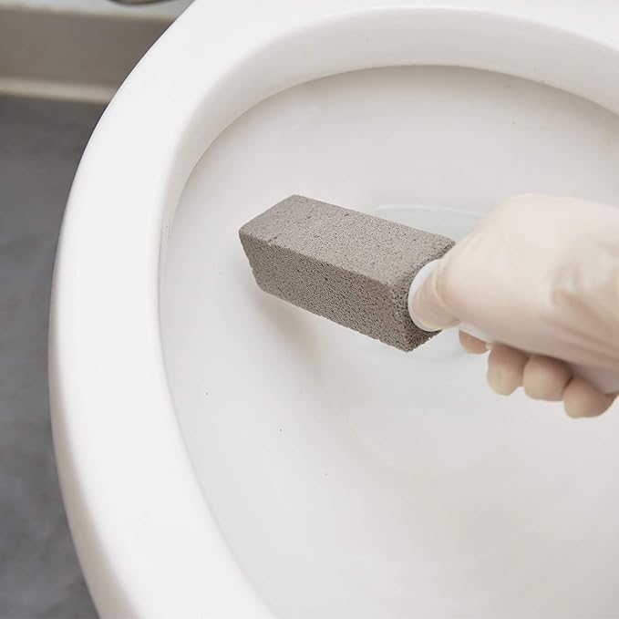 PUMJAN6 - Toilet Bowl Ring Remover with Handle, Pumice, Gray